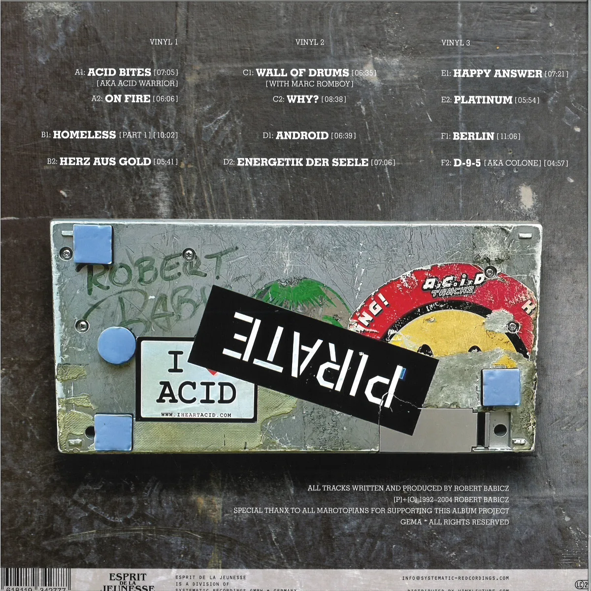 Back cover — Rob Acid — Acid Chronicles 3x12"