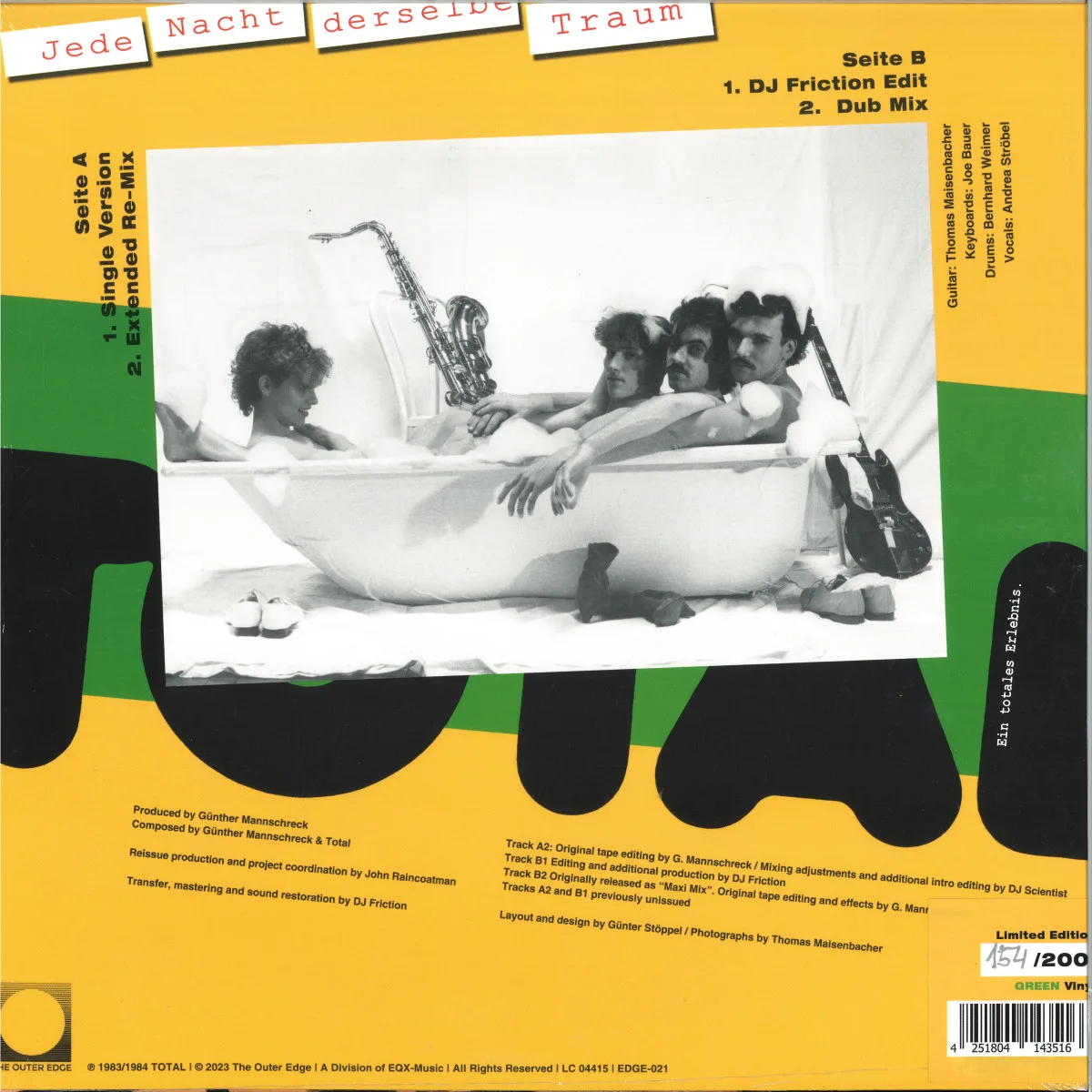 Back cover — Total — Jede Nacht derselbe Traum