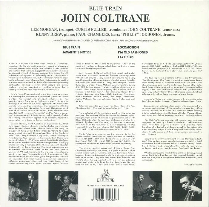 Обратная сторона обложки — John COLTRANE — Blue Train (reissue)