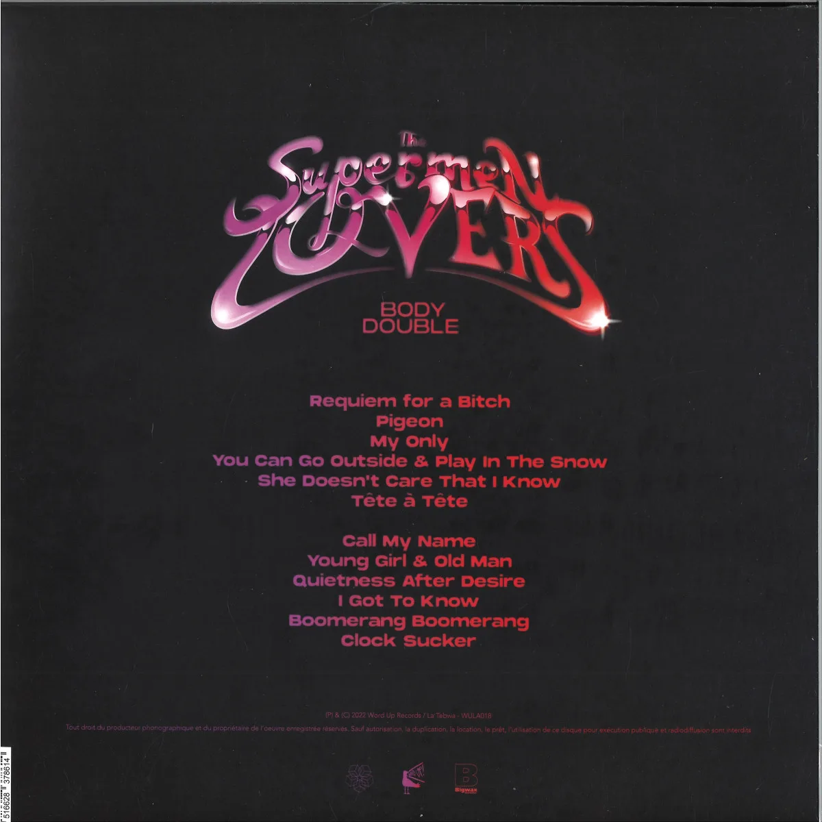 Back cover — The Supermen Lovers — Body Double LP