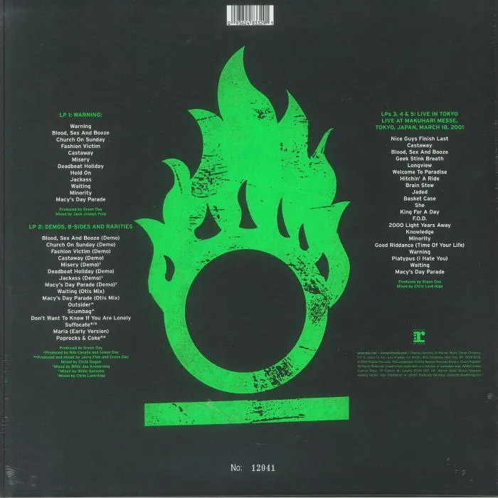 Обратная сторона обложки — GREEN DAY — Warning (25th Anniversary Edition)