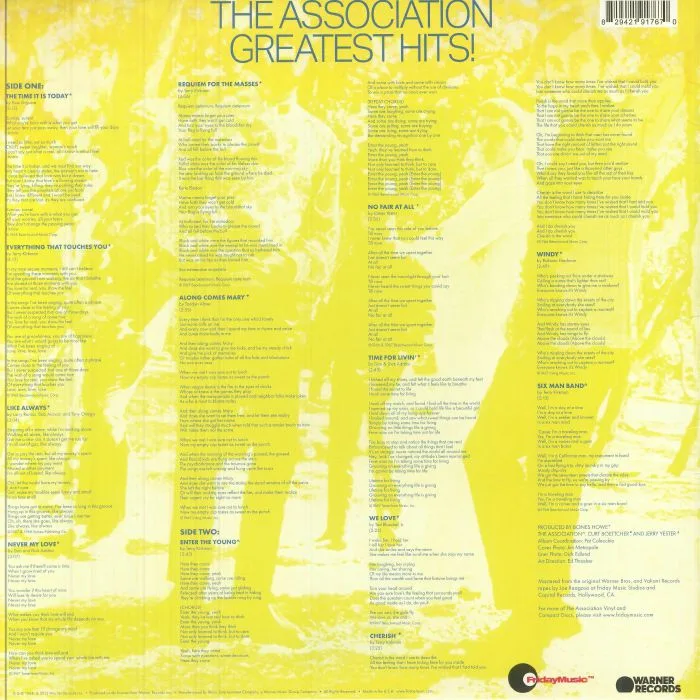 Обратная сторона обложки — The ASSOCIATION — Greatest Hits (reissue)