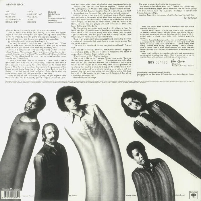 Обратная сторона обложки — WEATHER REPORT — Weather Report (reissue)
