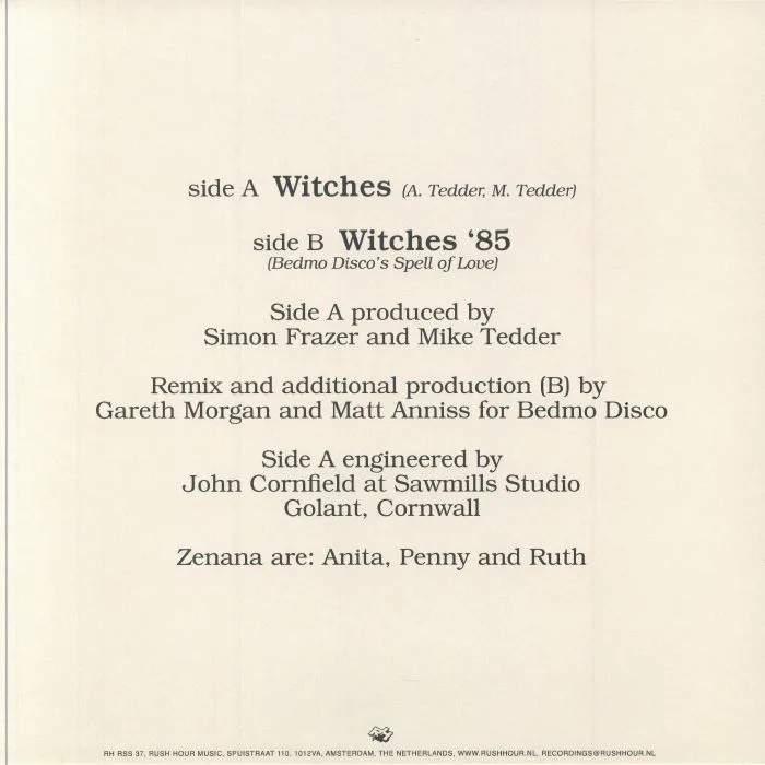 Обратная сторона обложки — ZENANA — Witches