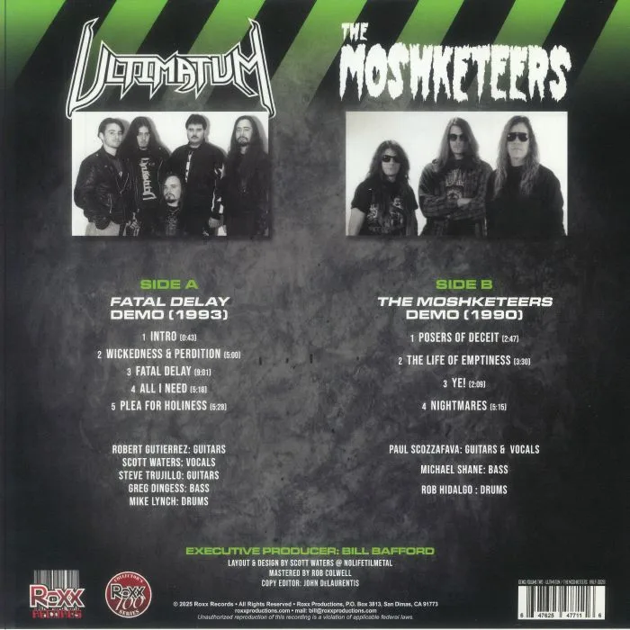 Back cover — ULTIMATUM / THE MOSHKETEERS — Gems Volume Two