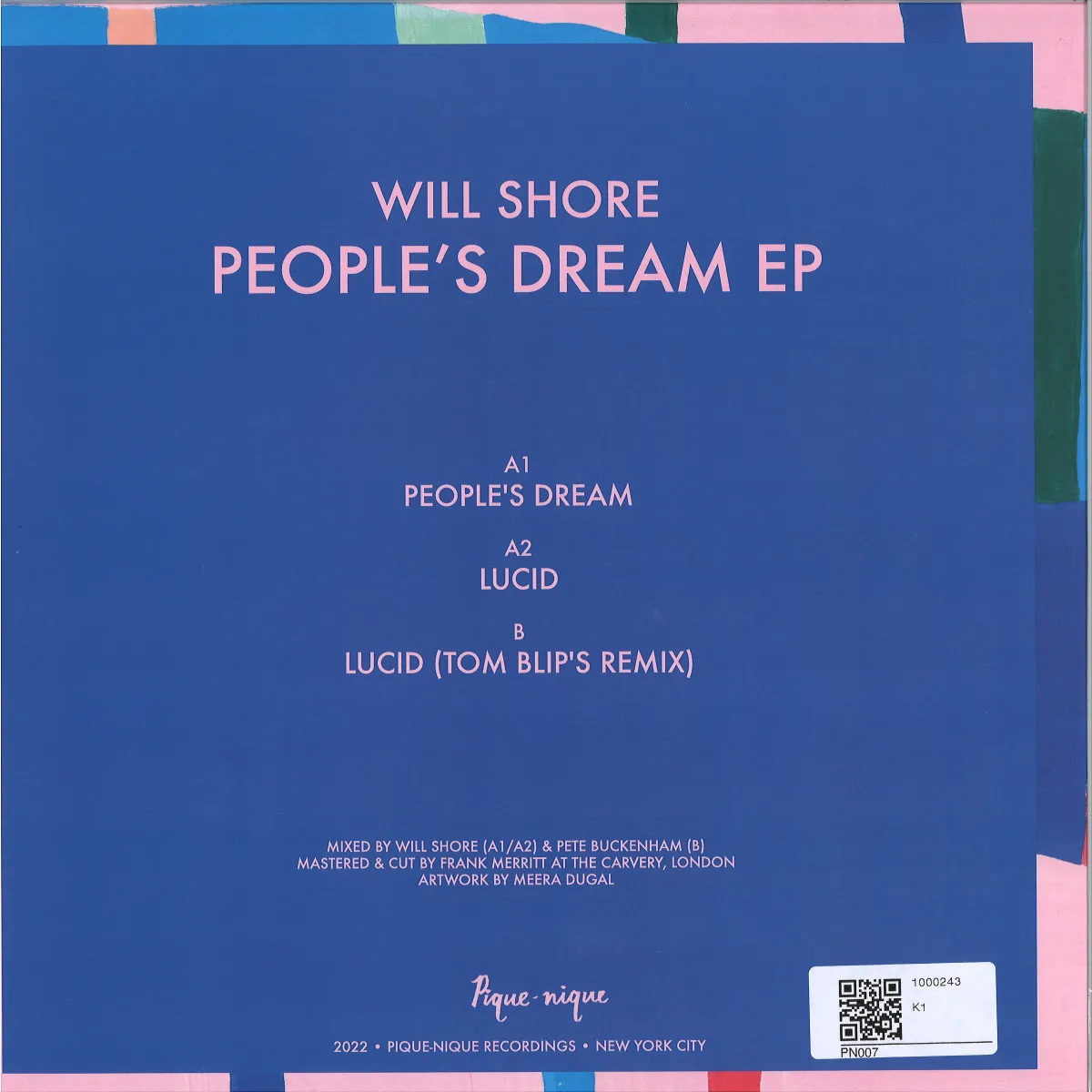 Обратная сторона обложки — Will Shore — People’s Dream EP