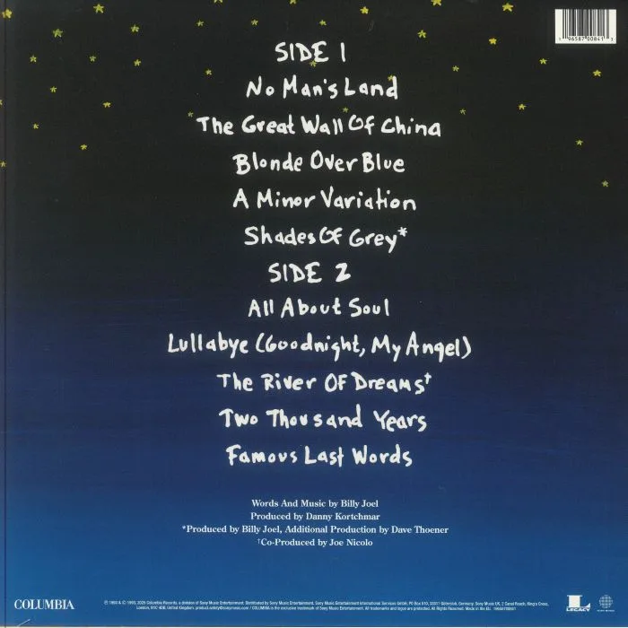 Back cover — Billy JOEL — River Of Dreams (reissue)