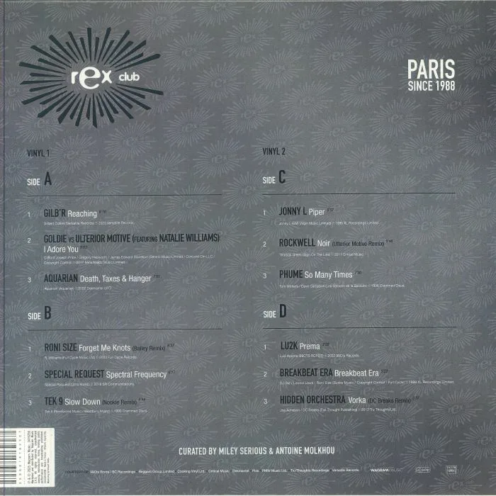 Back cover — VARIOUS — Rex Club Drum N' Bass