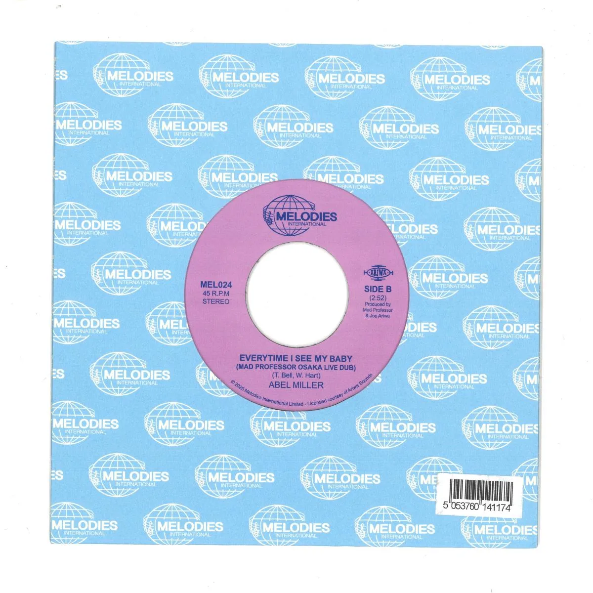 Обратная сторона обложки — Abel Miller, Mad Professor — Everytime I See My Baby (7")