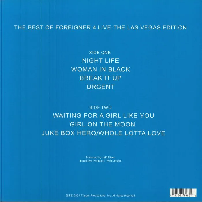 Обратная сторона обложки — FOREIGNER — Best Of Foreigner 4 Live (The Las Vegas Edition)