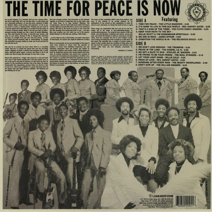 Обратная сторона обложки — VARIOUS — The Time For Peace Is Now: Gospel Music About Us