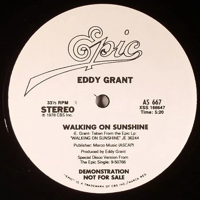 Лицевая сторона обложки — Eddy GRANT — Walking On Sunshine