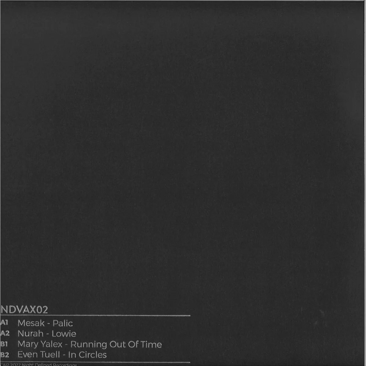 Обратная сторона обложки — Various — NDVAX02