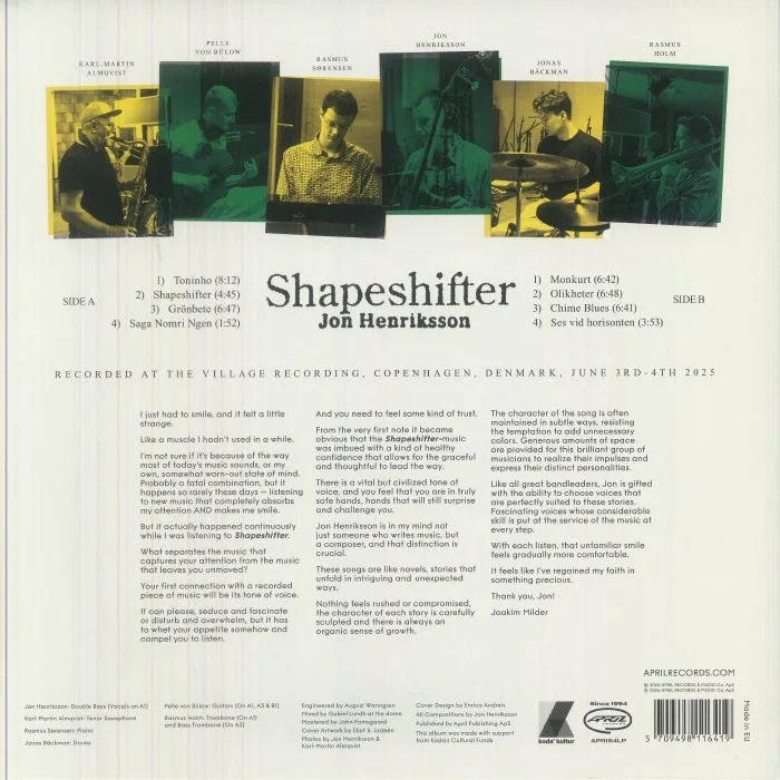 Back cover — Jon HENRIKSSON — Shapeshifter
