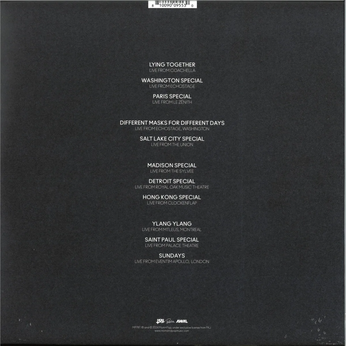 Обратная сторона обложки — Fkj — 22_23 Live Sessions LP 2x12"