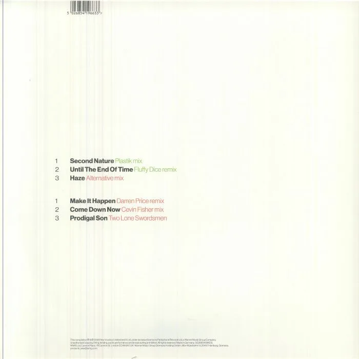 Обратная сторона обложки — ELECTRONIC — 1996 Remixes 1999 (Record Store Day RSD 2026)