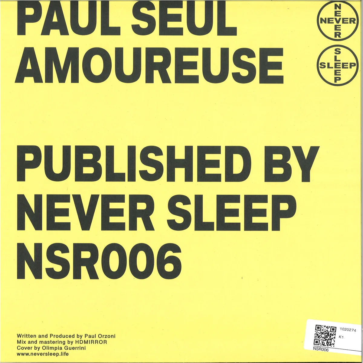Back cover — Paul Seul — Amoureuse