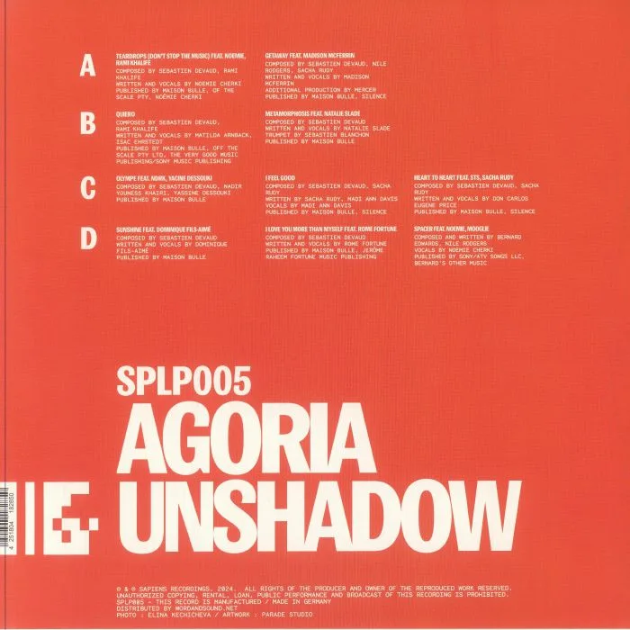 Обратная сторона обложки — AGORIA — Unshadow