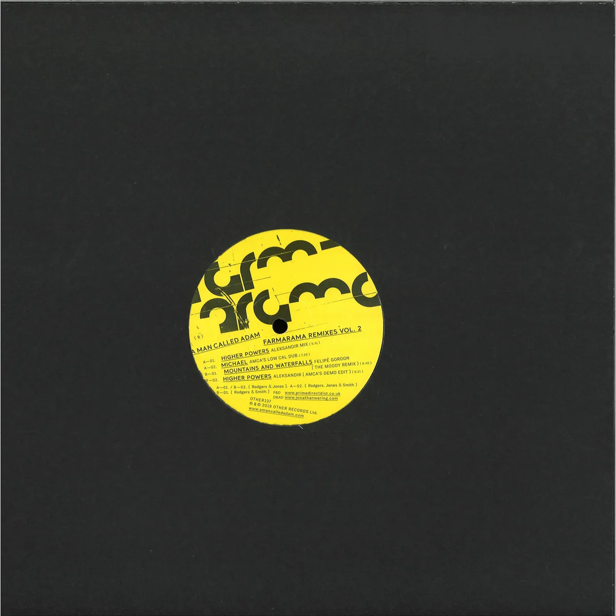 Back cover — A Man Called Adam — Farmarama Remixes Vol 2