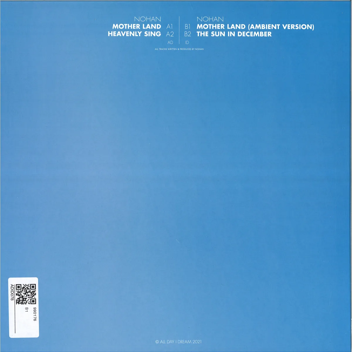 Back cover — Nohan — Mother Land EP
