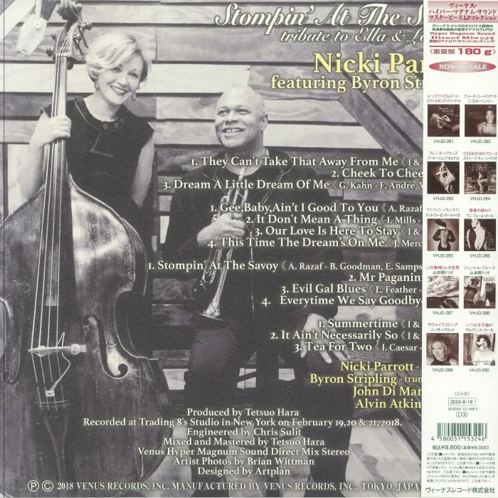 Back cover — Nicki PARROTT feat BYRON STRIPLING — Stomping At Savoy: Tribute To Ella & Louis