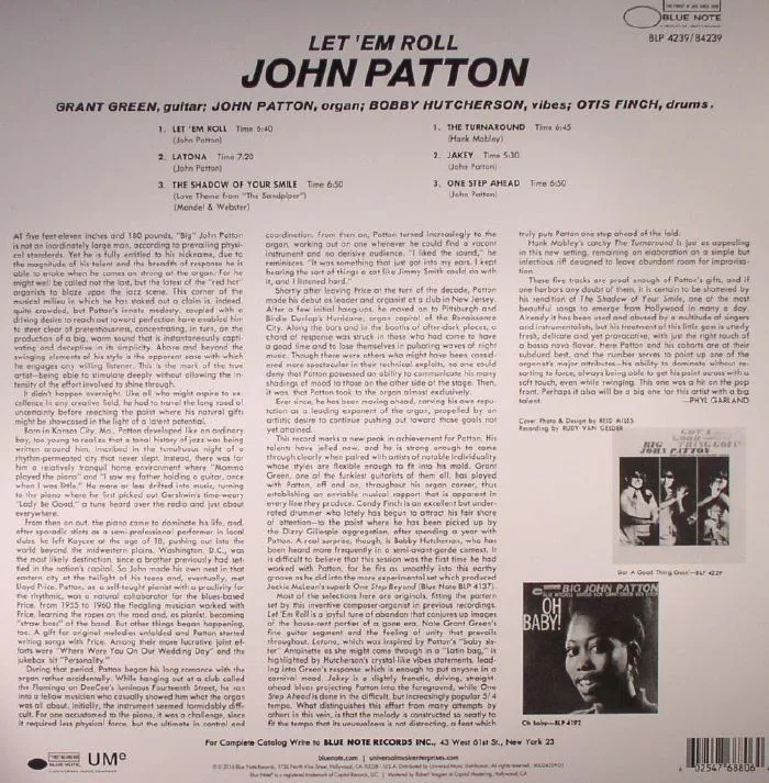 Back cover — BIG JOHN PATTON — Let 'Em Roll