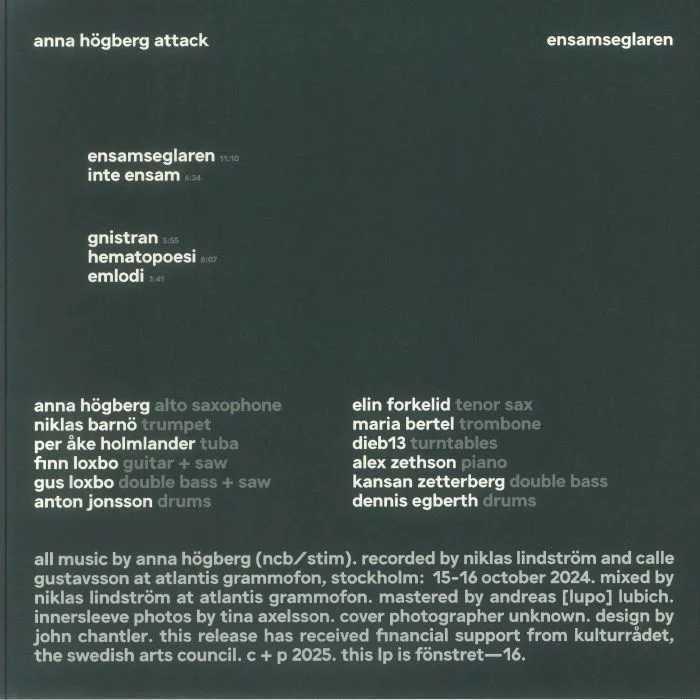 Back cover — ANNA HOGBERG ATTACK — Ensamseglaren