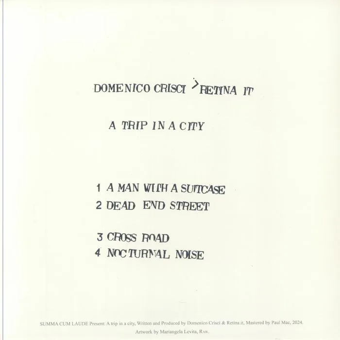 Back cover — Domenico CRISCI / RETINA IT — A Trip In A City