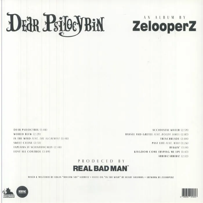 Back cover — ZELOOPERZ — Dear Psilocybin