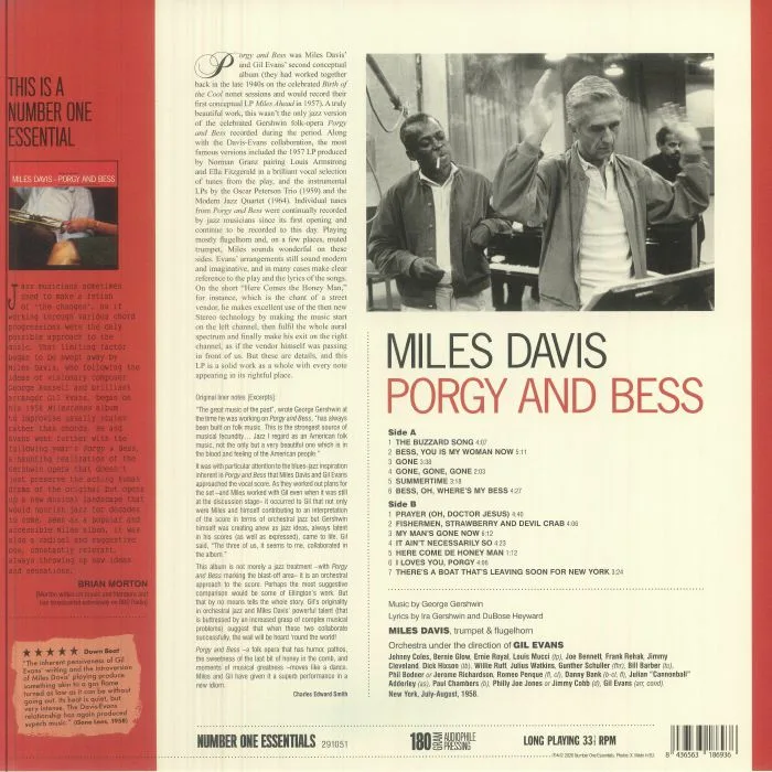 Обратная сторона обложки — Miles DAVIS — Porgy & Bess