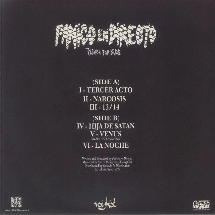 Back cover — PANICO EN DIRECTO — Terror For Kids