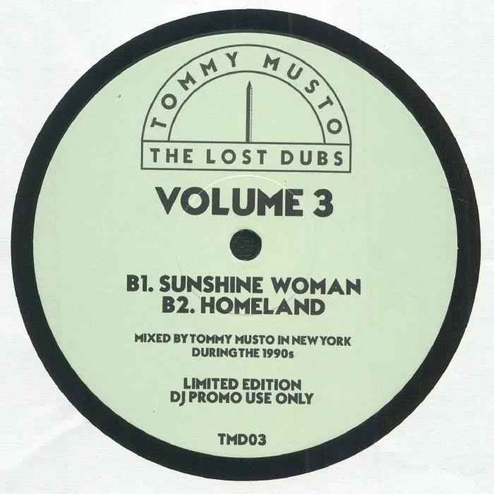 Back cover — Tommy MUSTO — The Lost Dubs Volume 3