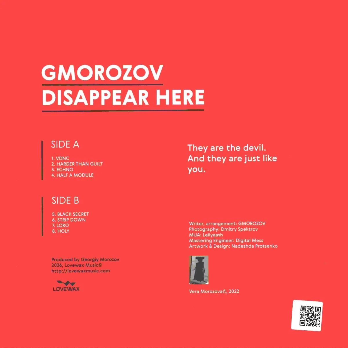 Back cover — Gmorozov — Disappear Here