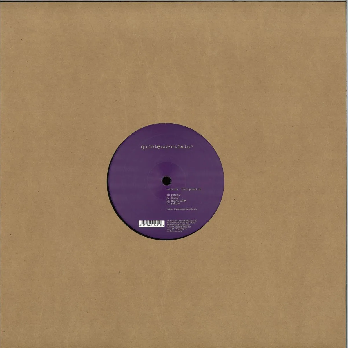 Back cover — Andy Ash — Silent Planet EP