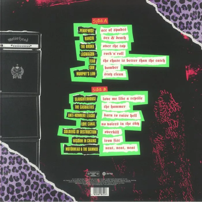 Back cover — MOTORHEAD / VARIOUS — Killed By Deaf: A Punk Tribute To Motorhead