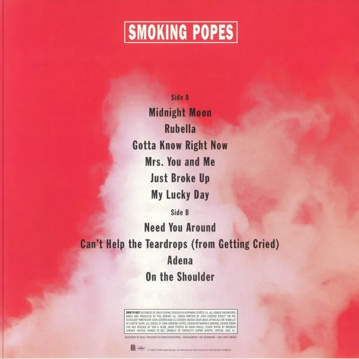 Обратная сторона обложки — SMOKING POPES — Born To Quit