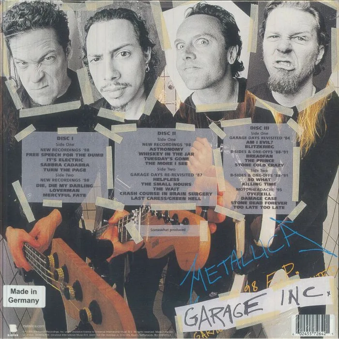 Обратная сторона обложки — METALLICA — Garage Inc (reissue)