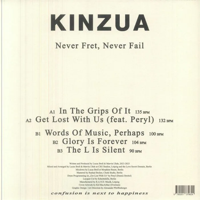 Обратная сторона обложки — KINZUA — Never Fret Never Fail