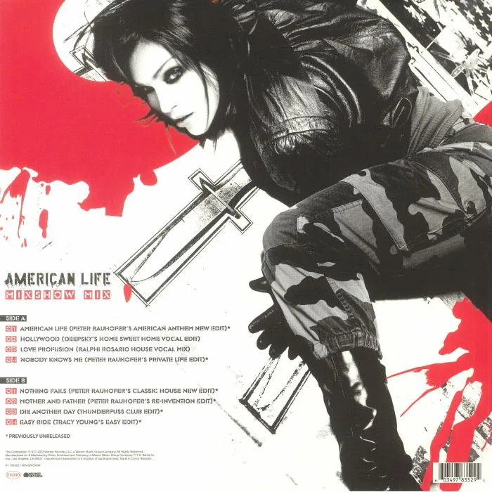 Back cover — MADONNA — American Life: Mixshow Mix (Record Store Day RSD 2023)