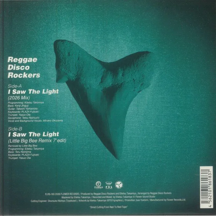 Back cover — REGGAE DISCO ROCKERS feat MINAKO OKUYAMA — I Saw The Light (2026 Mix)