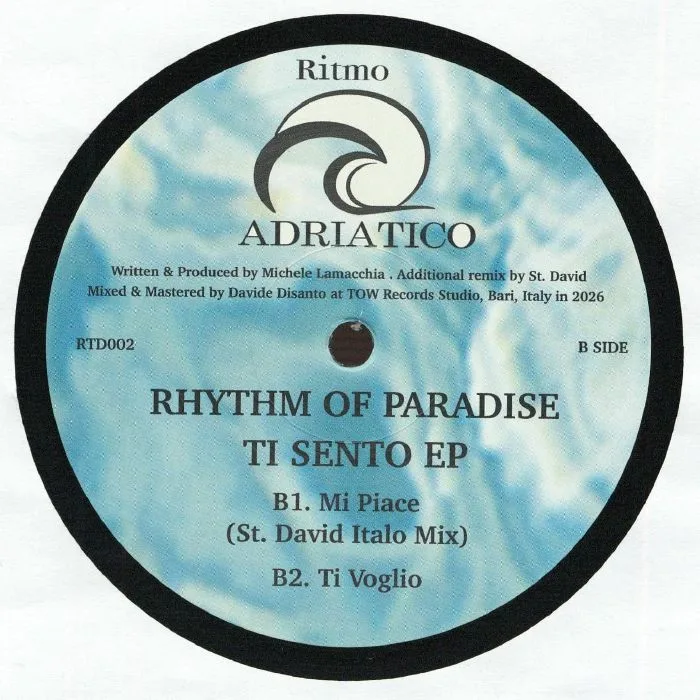 Обратная сторона обложки — RHYTHM OF PARADISE — Ti Sento EP