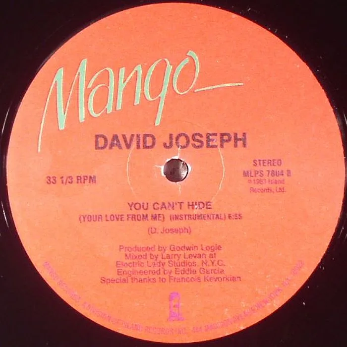 Обратная сторона обложки — David JOSEPH — You Can't Hide (Your Love From Me)