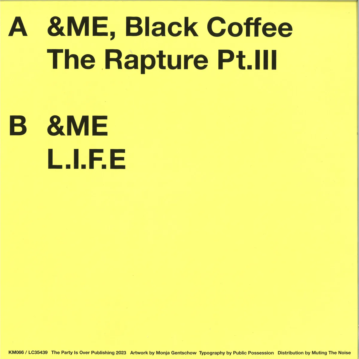 Back cover — ME, Black Coffee — The Rapture Pt.III