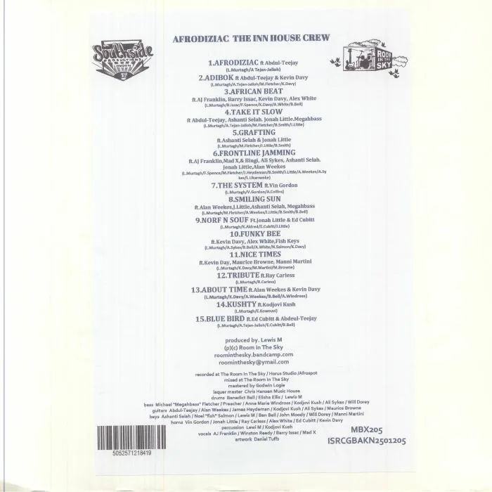 Обратная сторона обложки — The INN HOUSE CREW — Afrodiziac (Record Store Day RSD 2025)