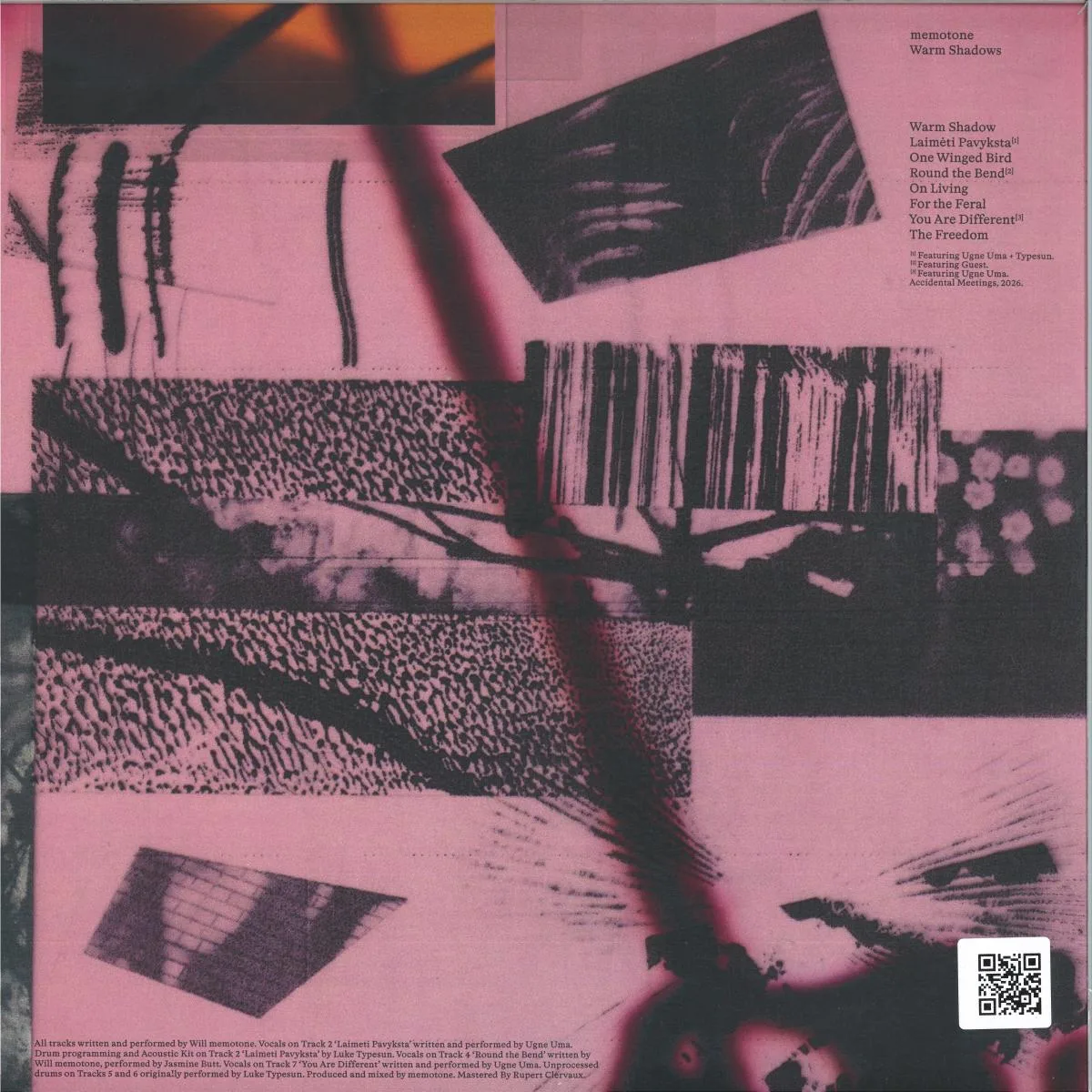 Back cover — memotone — Warm Shadows LP