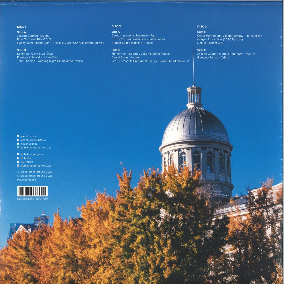 Back cover — Various — Joseph Capriati - Montreal LP 3x12"