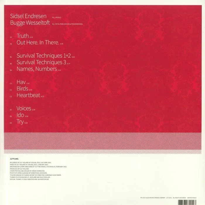 Back cover — Sidsel ENDRESEN / BUGGE WESSELTOFT — Out Here In There