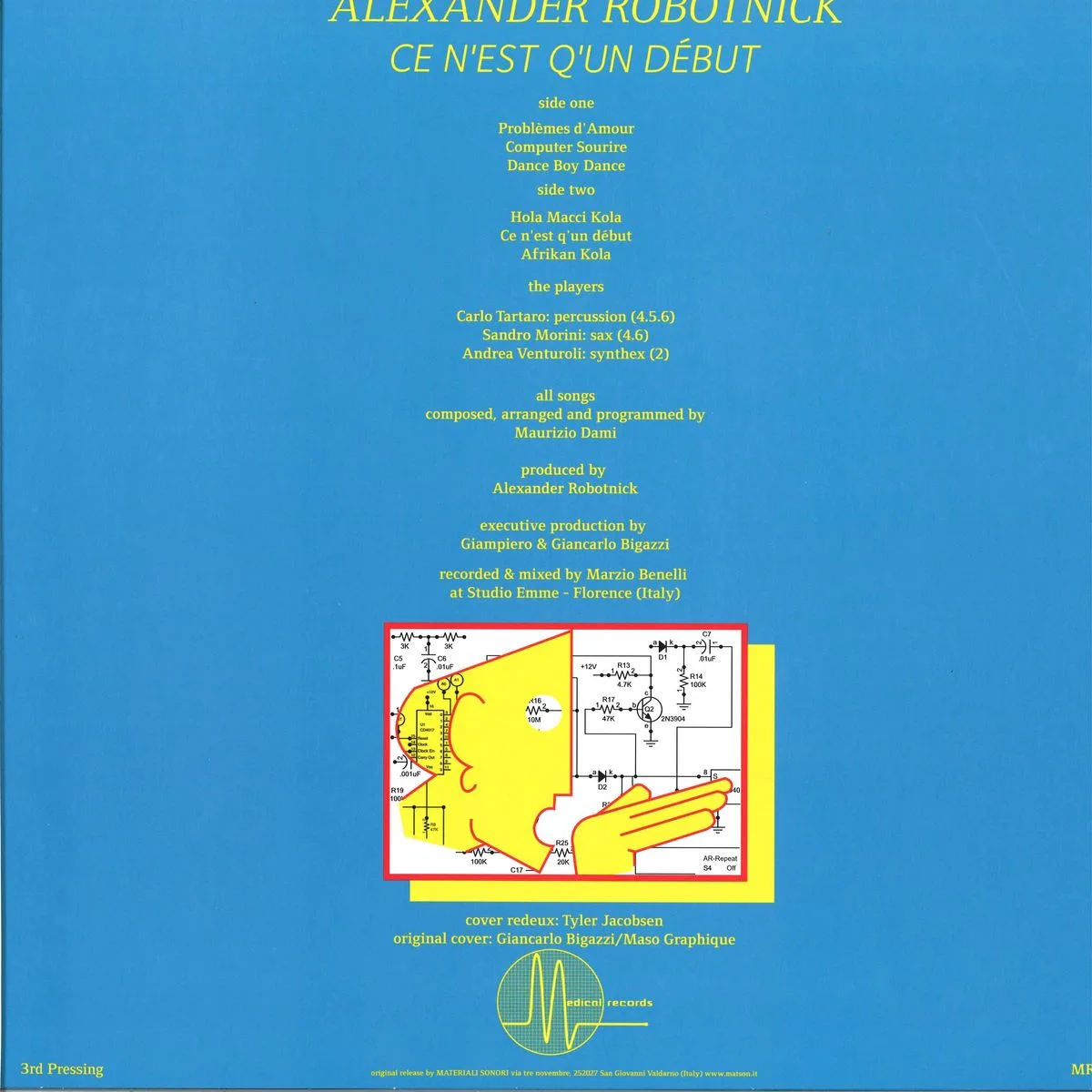Back cover — Alexander Robotnick — Ce Nest Q'un Debut