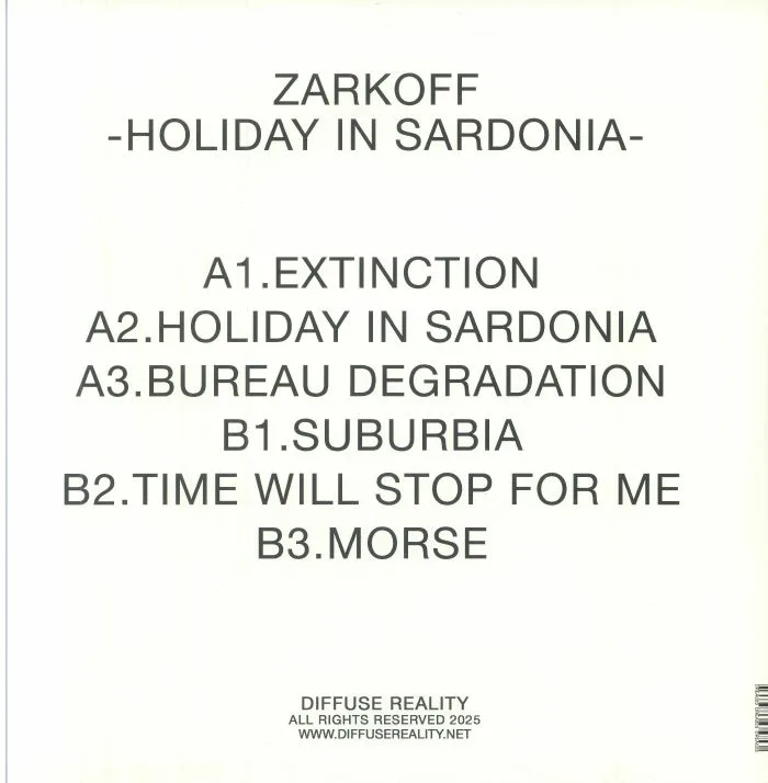 Обратная сторона обложки — ZARKOFF — Holiday In Sardonia
