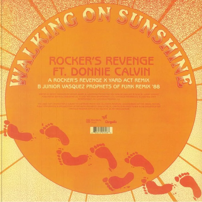 Back cover — ROCKERS REVENGE feat DONNIE CALVIN — Walking On Sunshine